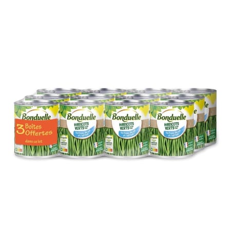 Bonduelle haricots verts extra fins rangés 4/4x12 - 5280 g