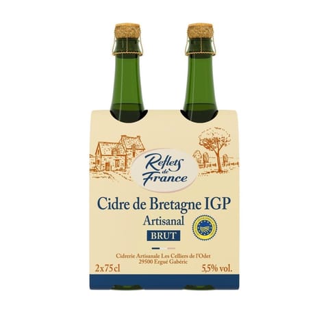 Reflets de France cidre de Bretagne artisanal brut 2x75cl 5.5%vol