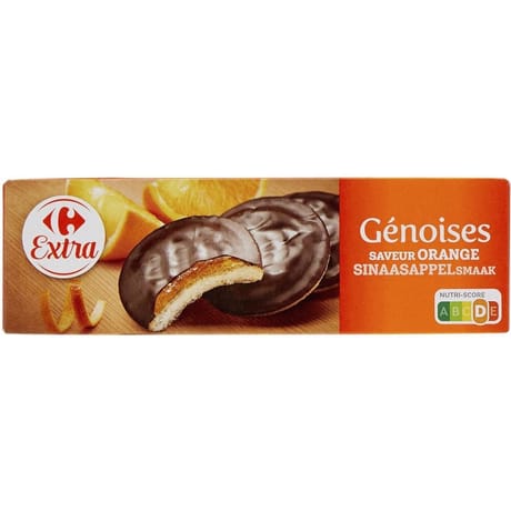 Carrefour extra gâteaux génoises orange chocolat 150g