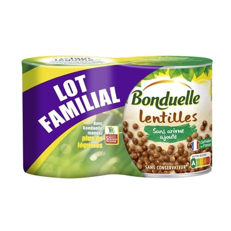 Bonduelle lentilles jus nature 2x530g