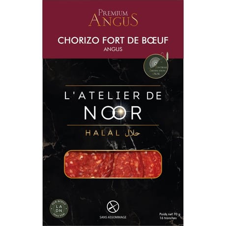 L'atelier de Noor chorizo fort de boeuf halal angus