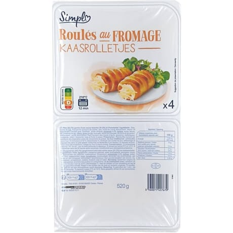 Simpl 4 roulés au fromage 520g