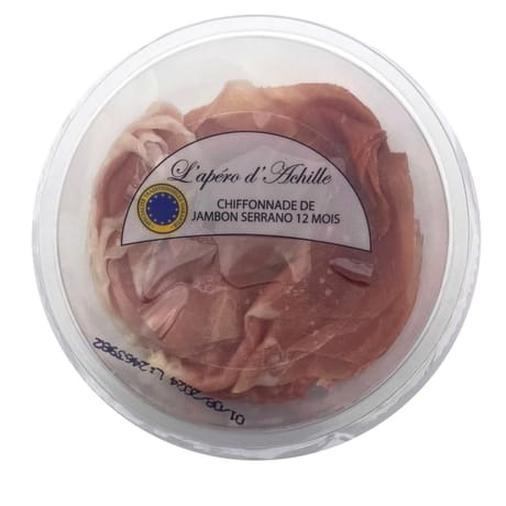 Chiffonade jambon serrano 12 mois 70g apero d'achille