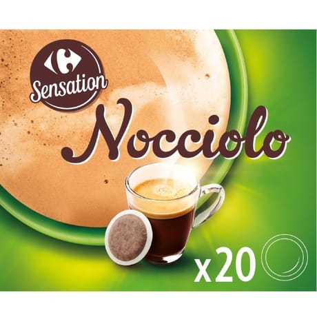 Carrefour sensation café dosettes compatibles senseo saveur noisette x20 - 140g