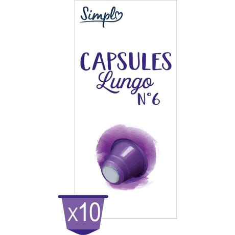 Simpl café capsules compatibles nespresso lungo x 10 - 50g