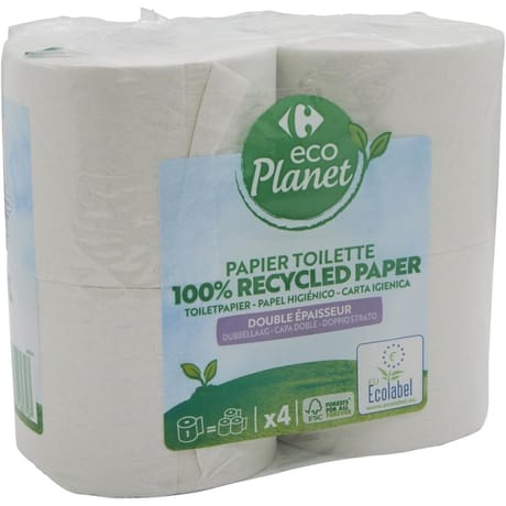 Carrefour eco planet papier toilette double épaisseur 4 rouleaux