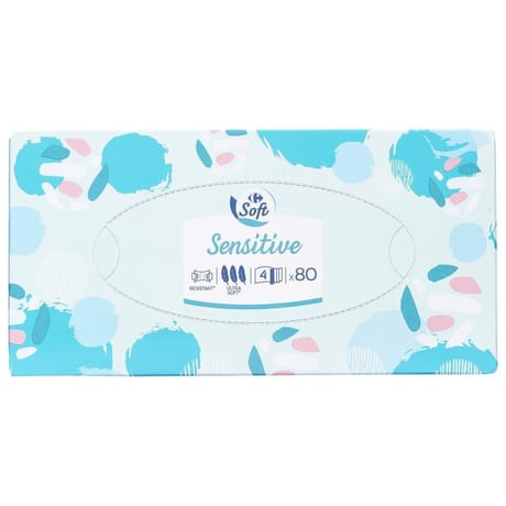 Carrefour soft boîte de 80 mouchoirs lotion