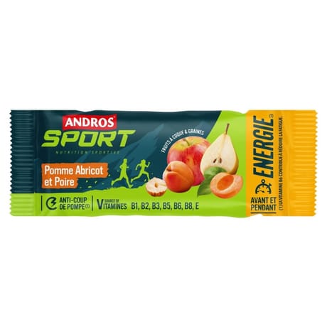 Andros sport barre énergie pomme abricot et poire 40g