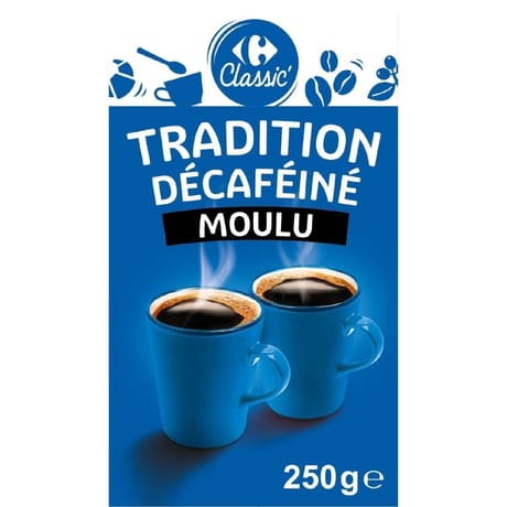Carrefour classic' café décaféiné  tradition moulu - 250g