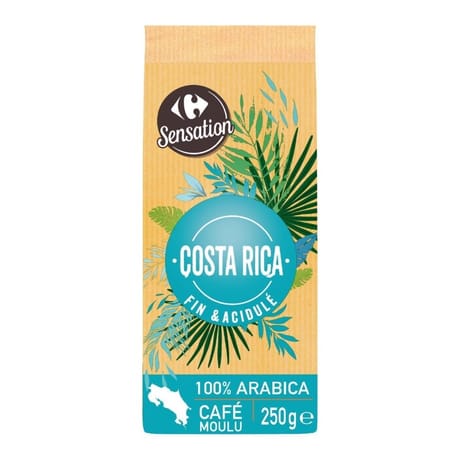 Carrefour sensation café moulu fin et acidulé costa rica - 250g