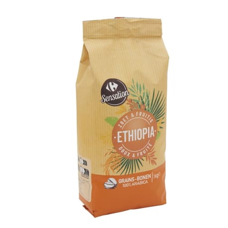 Carrefour sensation café grains 100% arabica ethiopia - 1kg