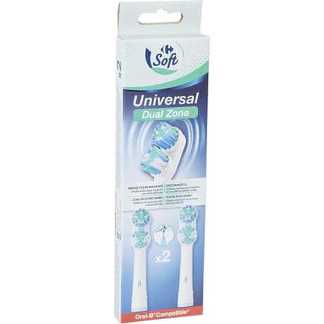 Carrefour soft brossettes universal dual zone lot de 2