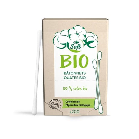 Carrefour soft bio coton-tige ouatés boîte de 200