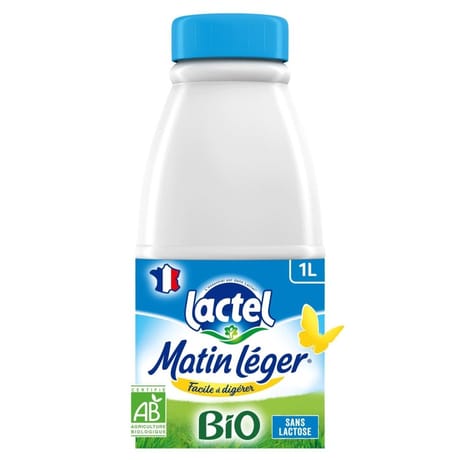 Matin léger lait uht bio bouteille 1.2%mg 1l
