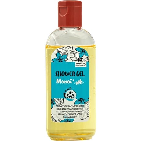 Carrefour soft gel douche hydratant au monoï 100ml