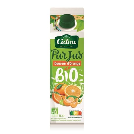 Cidou pur jus bio orange / mandarine 1l