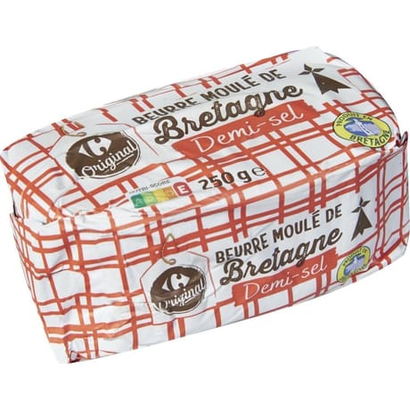 Carrefour original beurre moulé de bretagne demi sel 250g