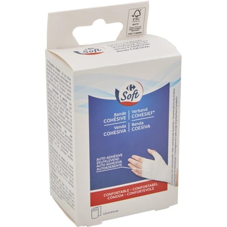 Carrefour soft bande cohésive 2,5 m x 6 cm
