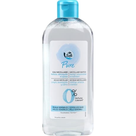 Carrefour soft pure eau micellaire peaux sensibles 400ml