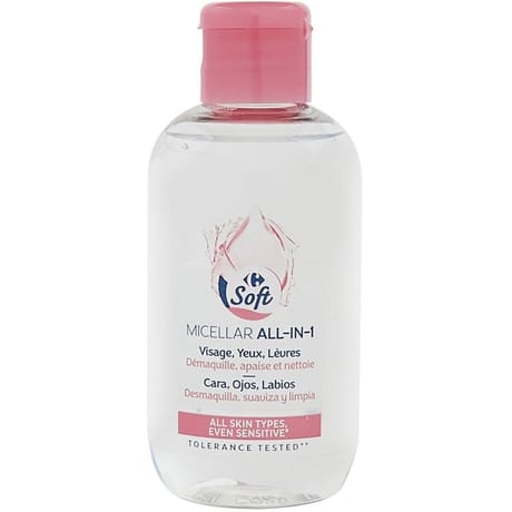 Carrefour soft eau micellaire tout en 1 visage, yeux, lèvres 100ml