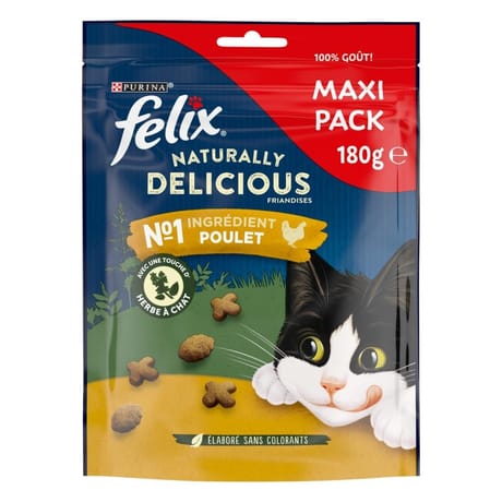 Felix naturally délicious riche en poulet avec une touche d'herbe 180g