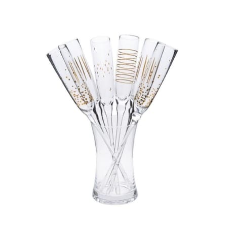 Coffret 6 flutes 19cl + seau doré