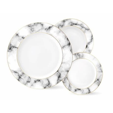 Service 18pieces en porcelaine marble