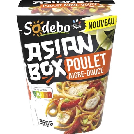 Sodebo asianbox poulet aigre douce 350g