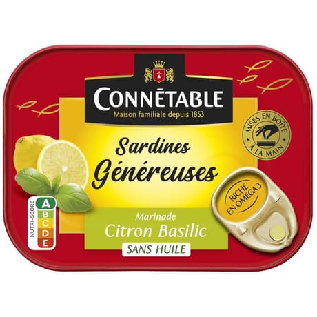 Connetable sardines généreuses citron basilic 1/5 140g