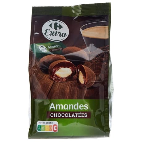Carrefour extra amandes chocolatées - 135g