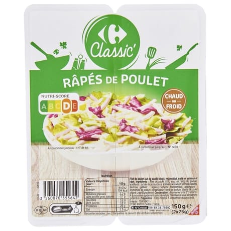 Carrefour classic râpé de poulet 150g
