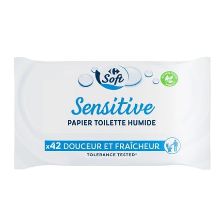 Carrefour soft papier toilette humide sensitive x42