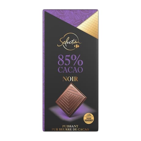 Carrefour selection tablette de chocolat noir 85% cacao - 80g