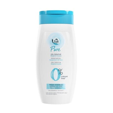 Carrefour soft gel douche peau sensibles 250ml