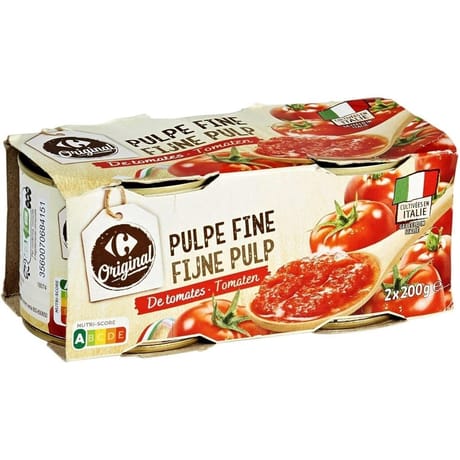 Carrefour original pulpe fine de tomates 2x200g