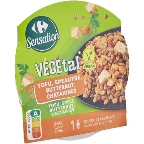 Carrefour sensation tofu épeautre butternut châtaignes 300g