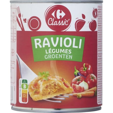 Carrefour classic' ravioli aux légumes 800g