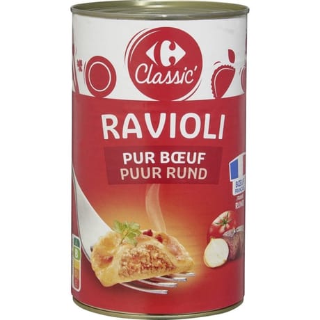 Carrefour classic' ravioli pur boeuf 1.2kg