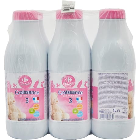 Carrefour classic' lait de croissance de 1an à 3 ans 6x1l - 6l
