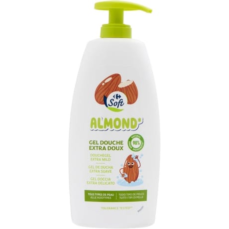 Carrefour soft gel douche extra doux à l'amande douce 500ml