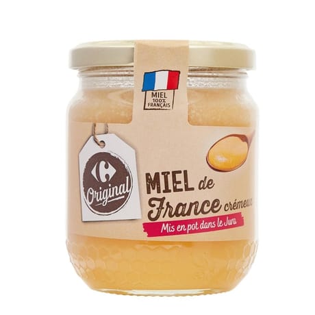 Carrefour original miel de France crémeux 375g