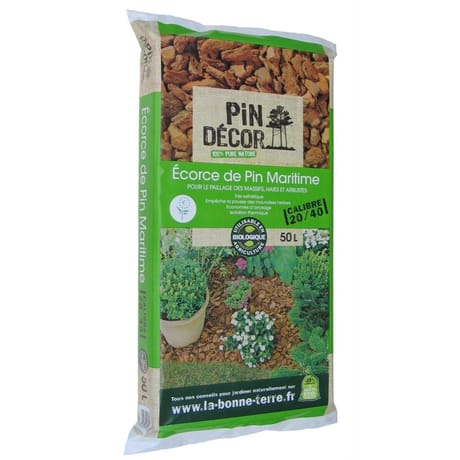 Ecorce de pin maritime  20/40 mm nf 50l pin decor