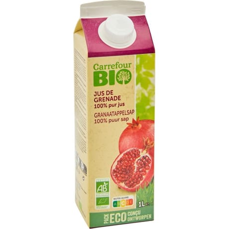 Carrefour bio pur jus de grenade 100% 1l