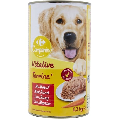 Carrefour companino pâtée pour chien adulte au boeuf 1.2kg
