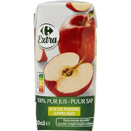 Carrefour extra pur jus pomme 20cl