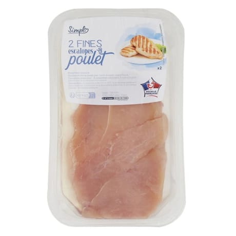 Simpl 2 escalopes de poulet fines