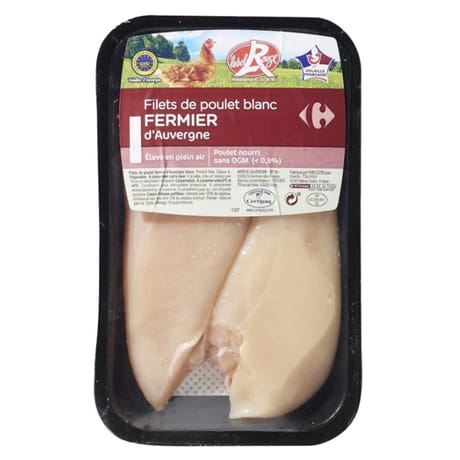 Carrefour 2 filets de poulet blanc fermier Label Rouge