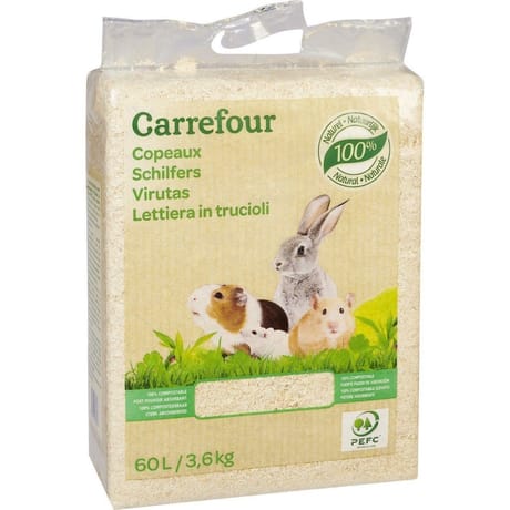 Carrefour copeaux 100% naturel 60l - 3.6kg