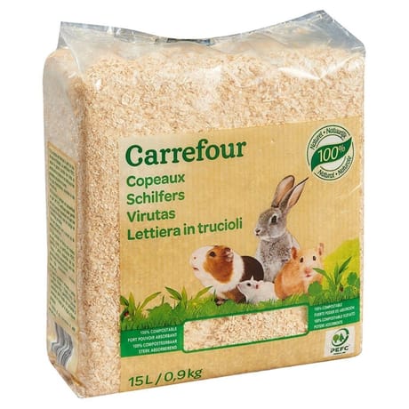Carrefour copeaux de bois pour rongeurs 900g