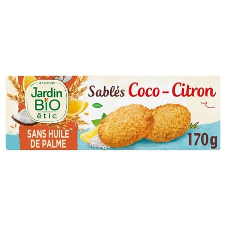 Jardin bio étic sablés coco citron 150g